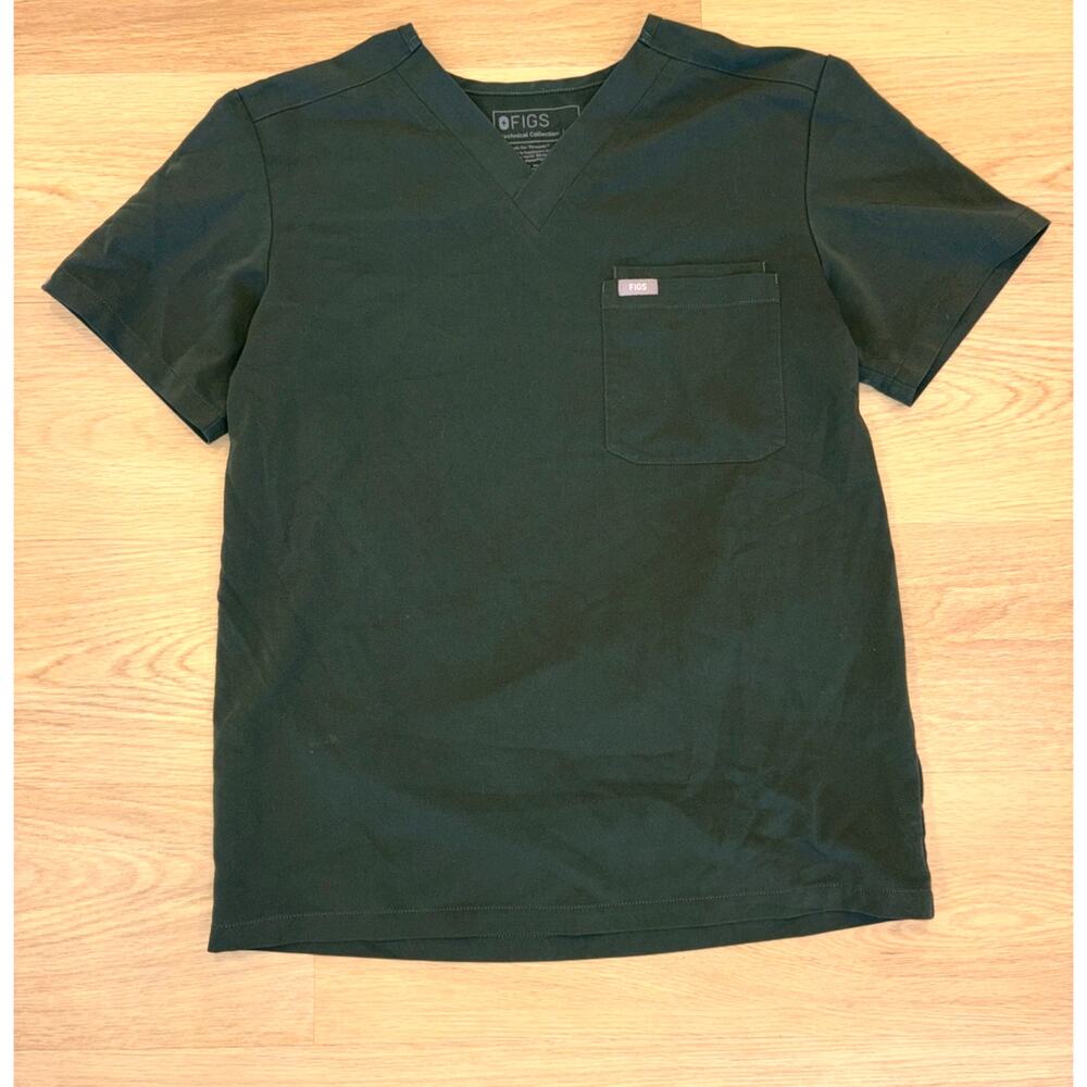Figs technical Catarina One-Pocket Scrub Top olive green womens size small